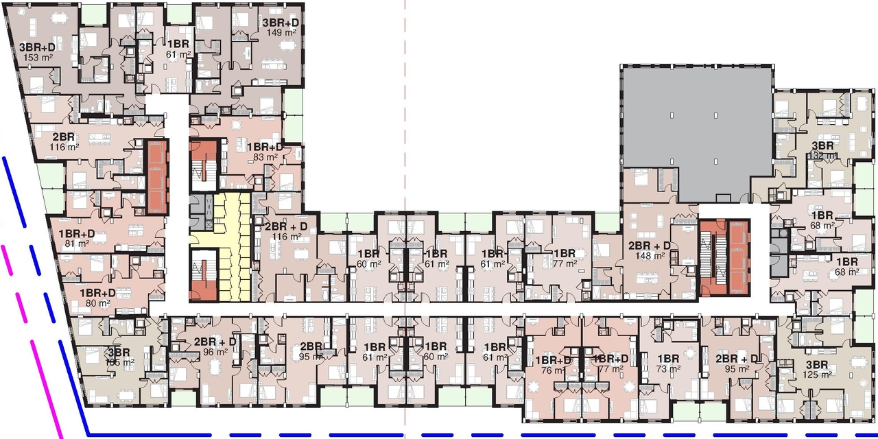 Floor plan for project from page 36 of the file '2023-06-12 - Urban Design Brief - D02-02-23-0046'
