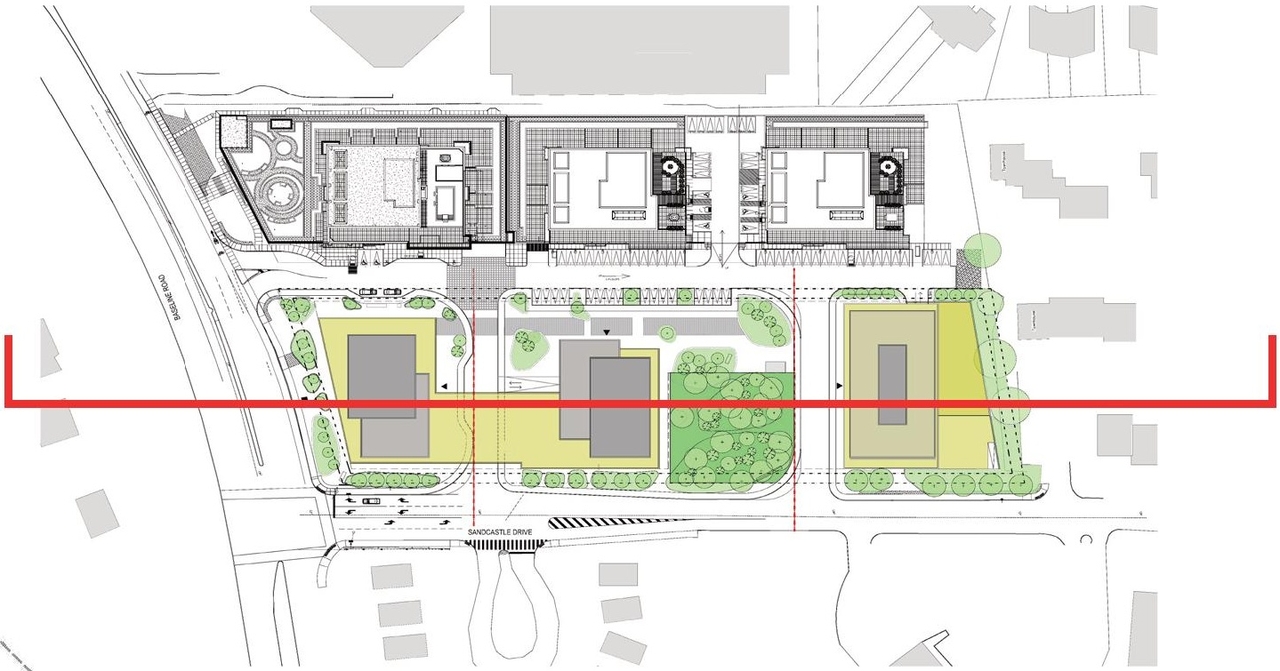 Construction site plan for project from page 42 of the file '2023-06-12 - Urban Design Brief - D02-02-23-0046'