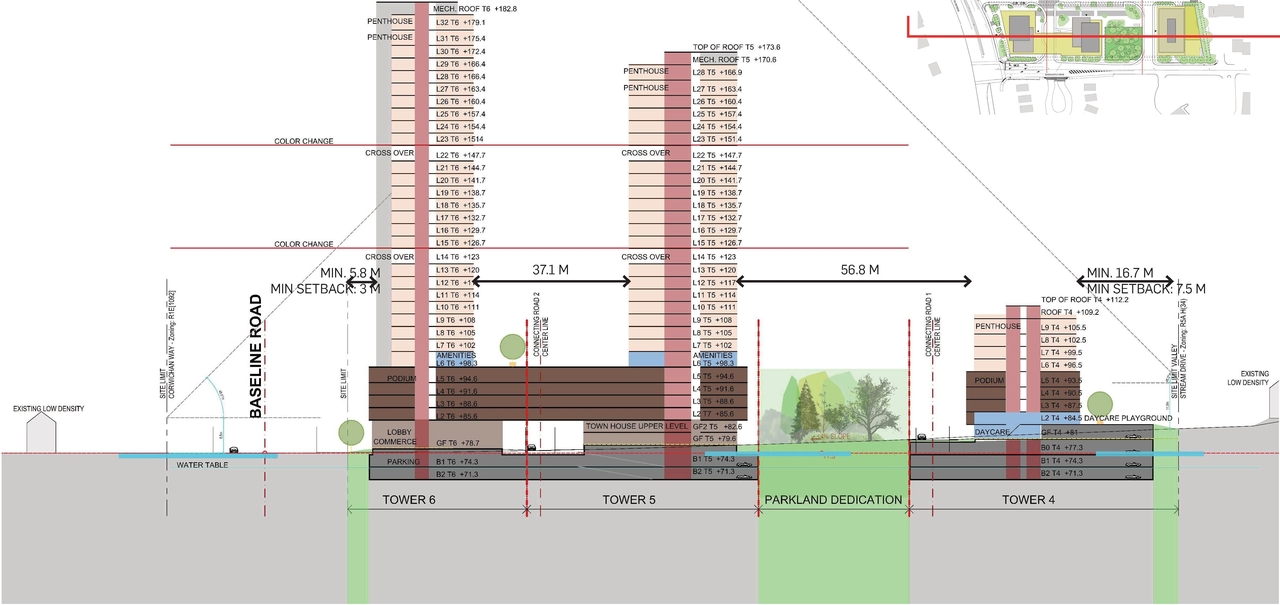 Construction site plan for project from page 42 of the file '2023-06-12 - Urban Design Brief - D02-02-23-0046'