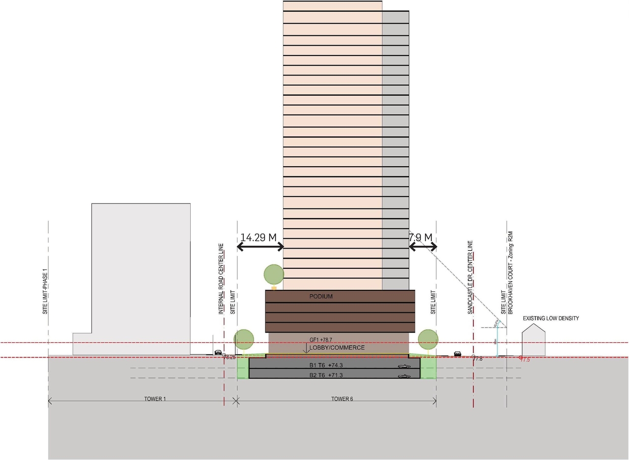 Rendering of building from page 45 of the file '2023-06-12 - Urban Design Brief - D02-02-23-0046'