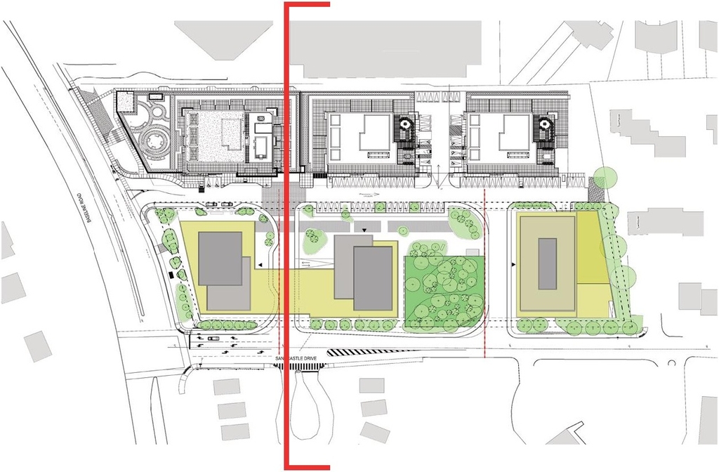 Construction site plan for project from page 46 of the file '2023-06-12 - Urban Design Brief - D02-02-23-0046'