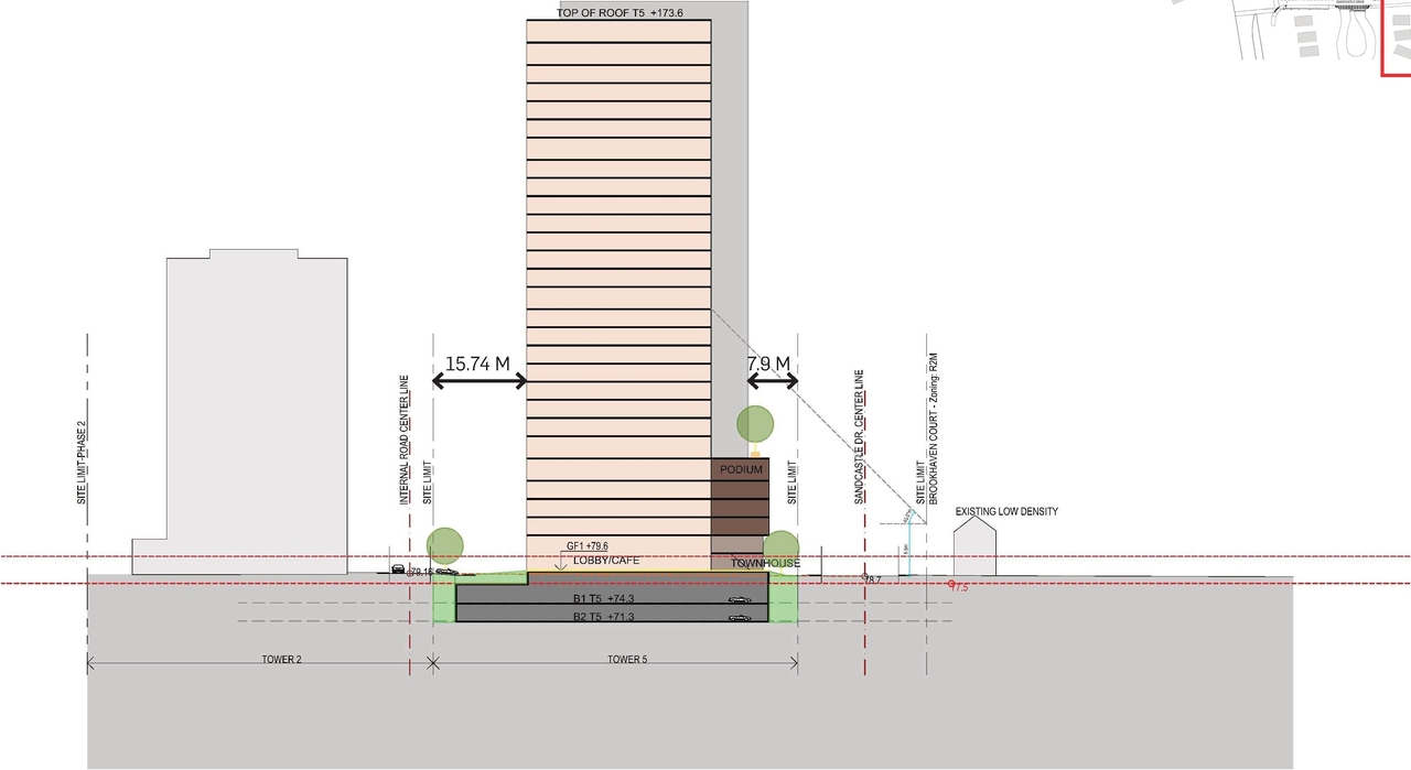 Rendering of building from page 47 of the file '2023-06-12 - Urban Design Brief - D02-02-23-0046'