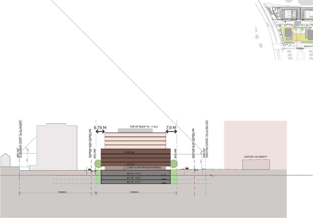 Rendering of building from page 49 of the file '2023-06-12 - Urban Design Brief - D02-02-23-0046'