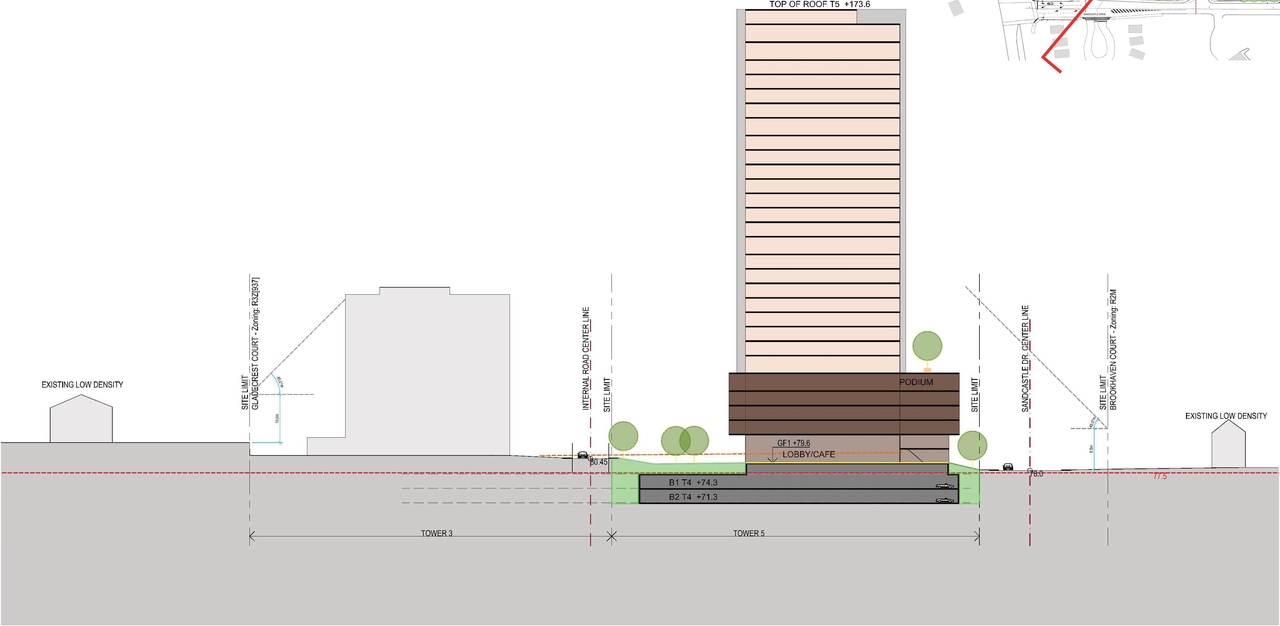 Rendering of building from page 50 of the file '2023-06-12 - Urban Design Brief - D02-02-23-0046'