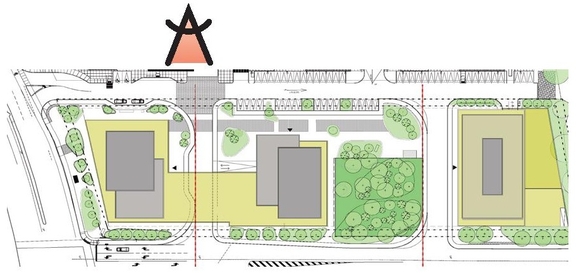 Construction site plan for project from page 59 of the file '2023-06-12 - Urban Design Brief - D02-02-23-0046'