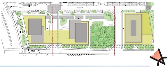 Construction site plan for project from page 60 of the file '2023-06-12 - Urban Design Brief - D02-02-23-0046'