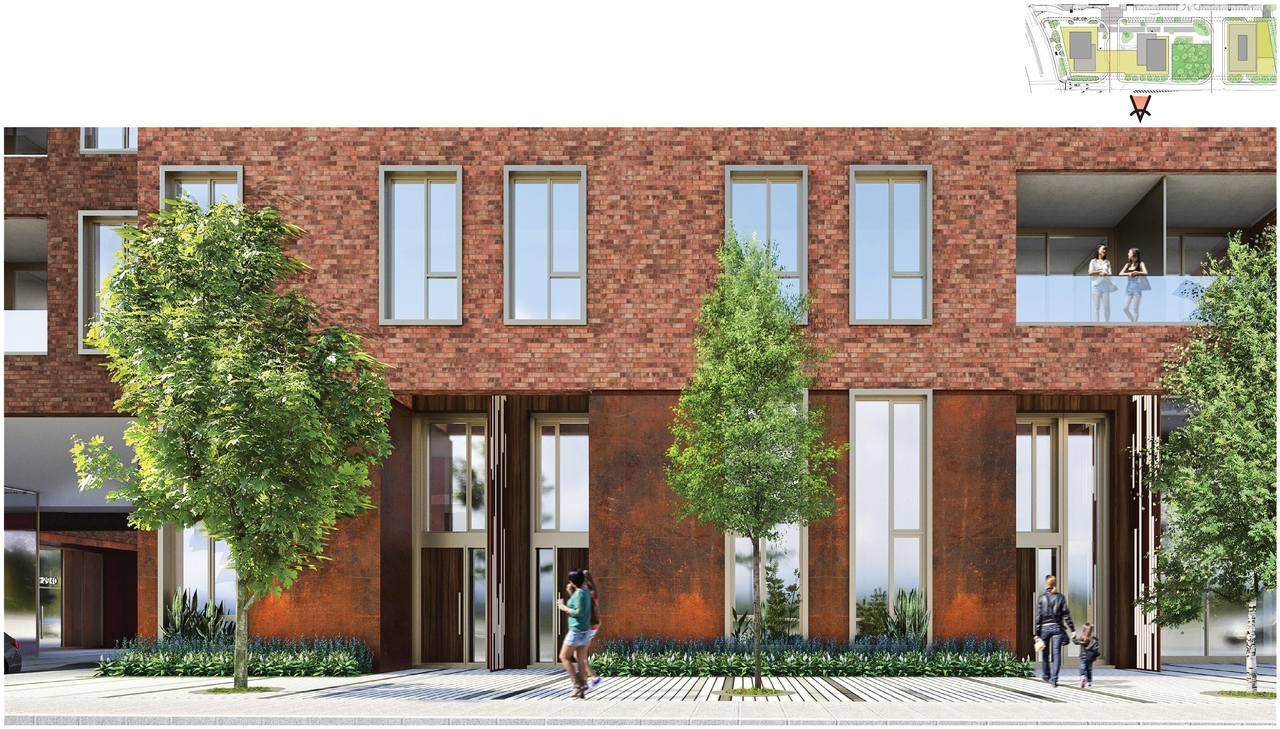 Rendering of building from page 61 of the file '2023-06-12 - Urban Design Brief - D02-02-23-0046'