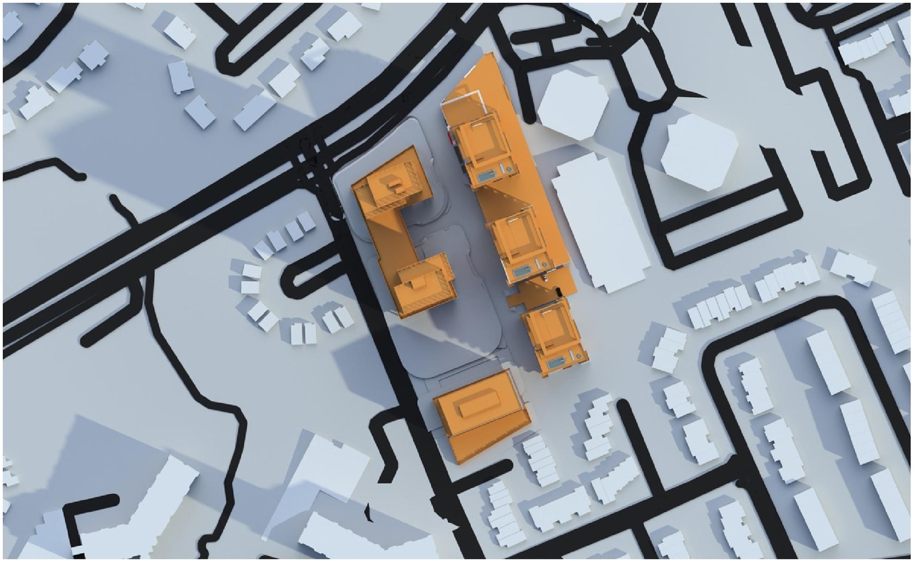 Construction site plan for project from page 74 of the file '2023-06-12 - Urban Design Brief - D02-02-23-0046'