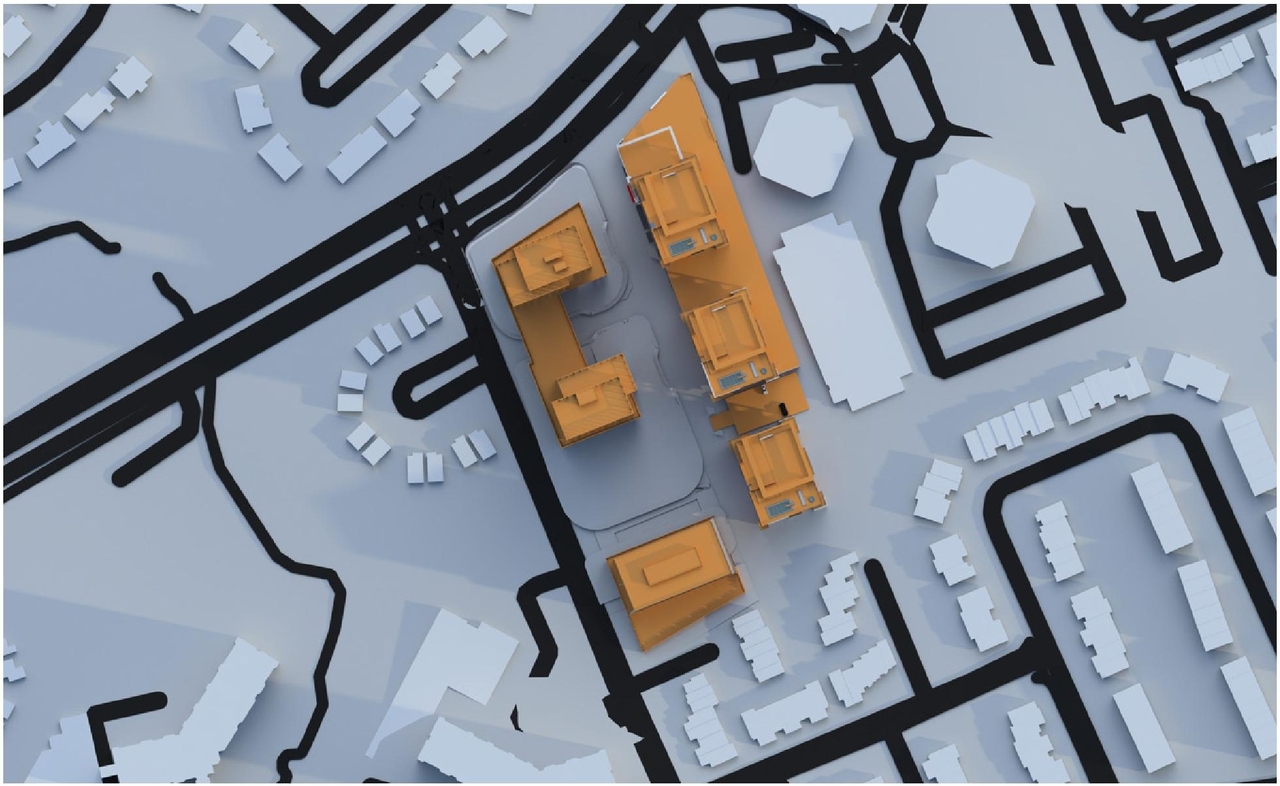 Construction site plan for project from page 74 of the file '2023-06-12 - Urban Design Brief - D02-02-23-0046'