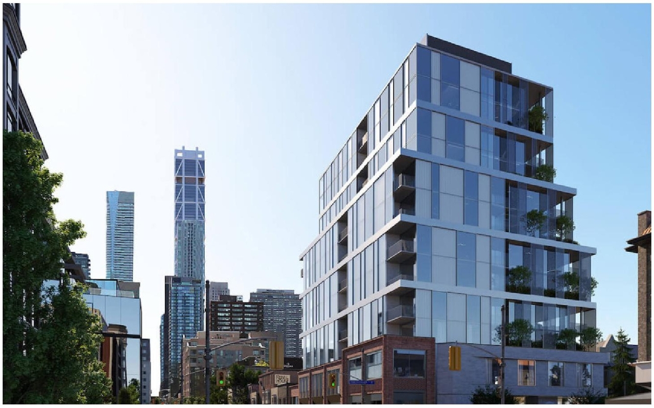 Rendering of building from page 28 of the file '2024-08-30 - Design Brief - D02-02-23-0046'