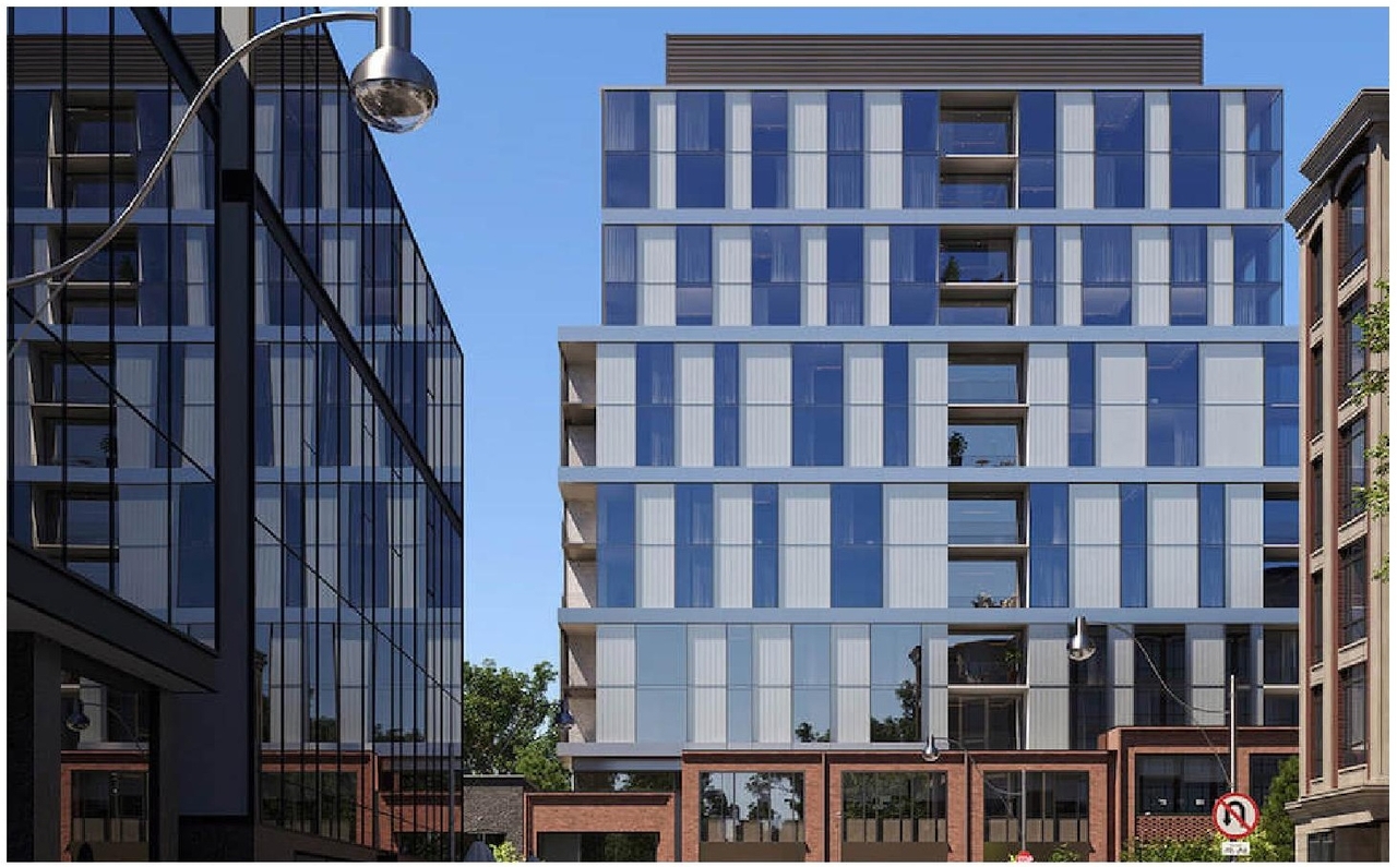 Rendering of building from page 28 of the file '2024-08-30 - Design Brief - D02-02-23-0046'