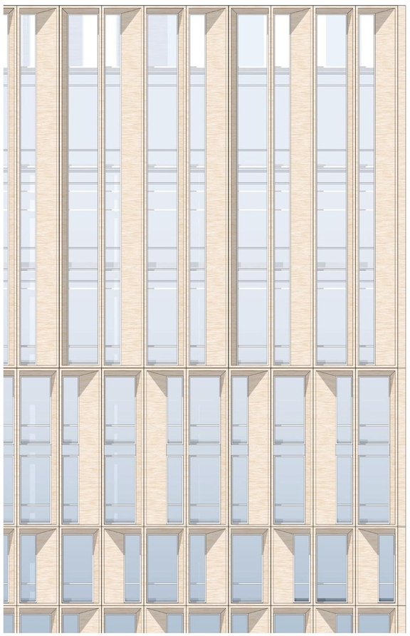 Rendering of building from page 58 of the file '2024-08-30 - Design Brief - D02-02-23-0046'