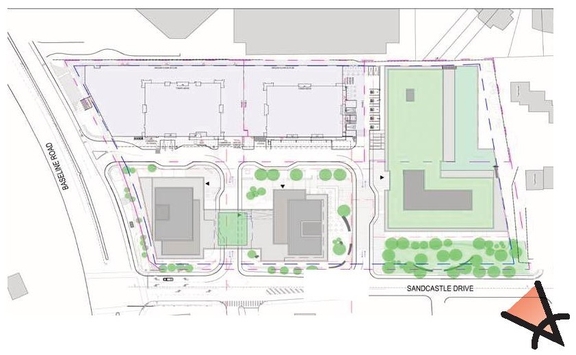 Construction site plan for project from page 61 of the file '2024-08-30 - Design Brief - D02-02-23-0046'