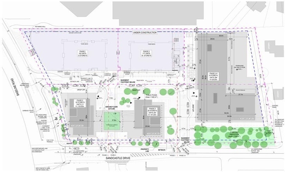 Construction site plan for project from page 65 of the file '2024-08-30 - Design Brief - D02-02-23-0046'