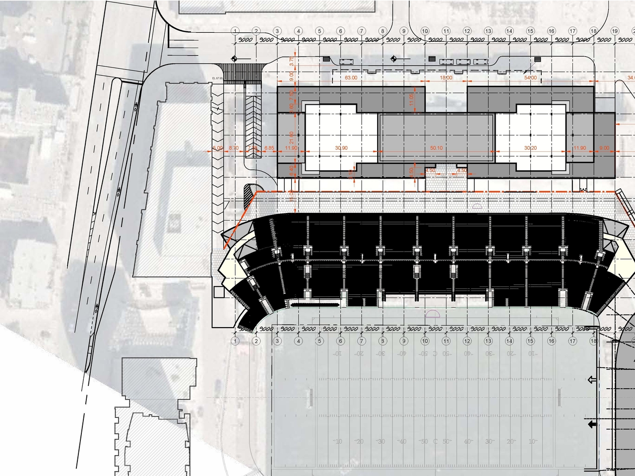 Construction site plan for project from page 43 of the file '2023-10-06 - UDRP Package (Review 2 of 2) - D01-01-23-0009, D02-02-23-0047'