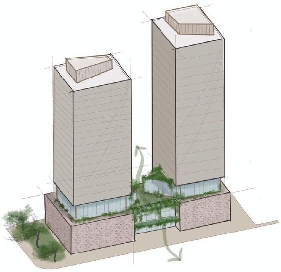 Rendering of building from page 2 of the file '2024-10-25 - Design Brief - D02-02-23-0051'