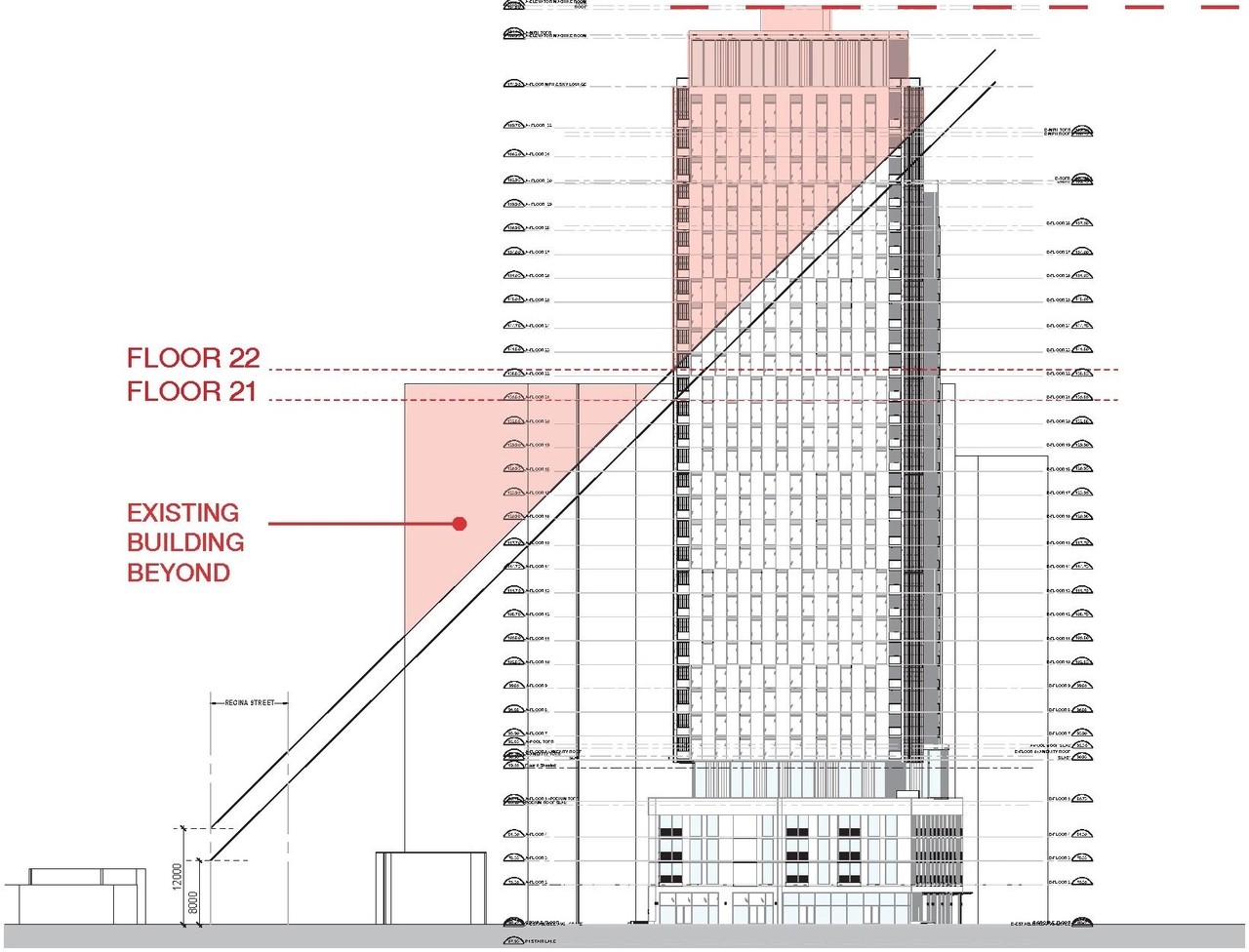 Rendering of building from page 14 of the file '2024-10-25 - Design Brief - D02-02-23-0051'