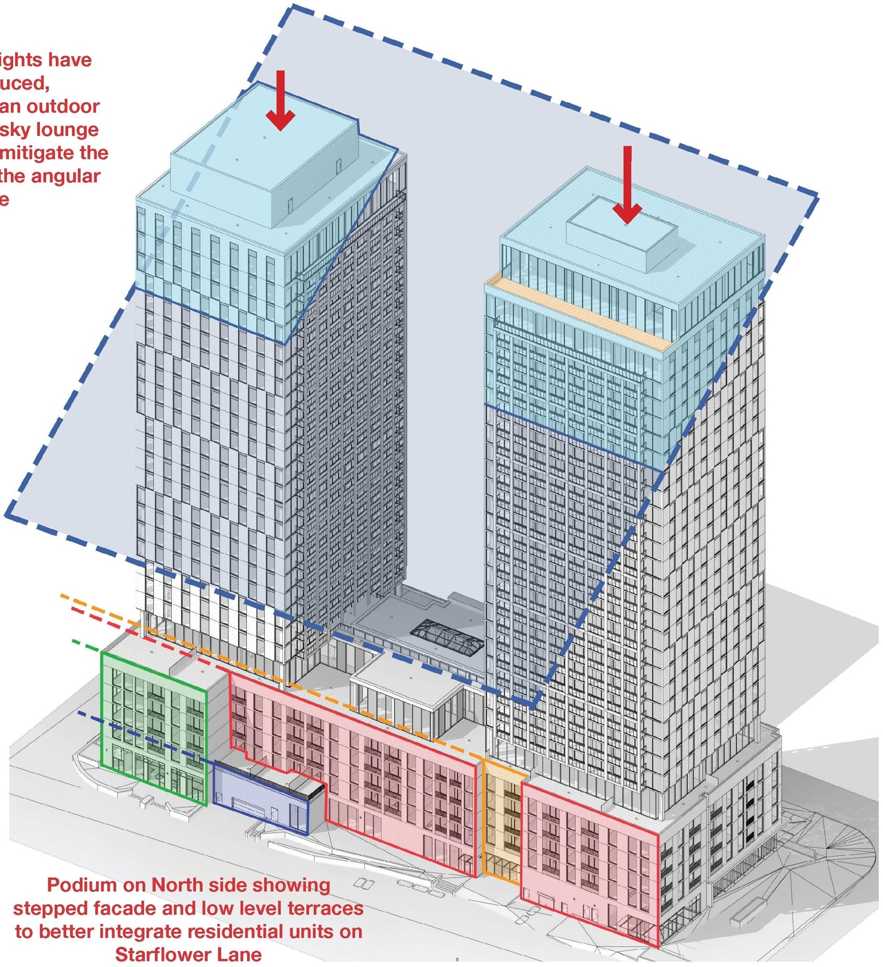 Rendering of building from page 22 of the file '2024-10-25 - Design Brief - D02-02-23-0051'