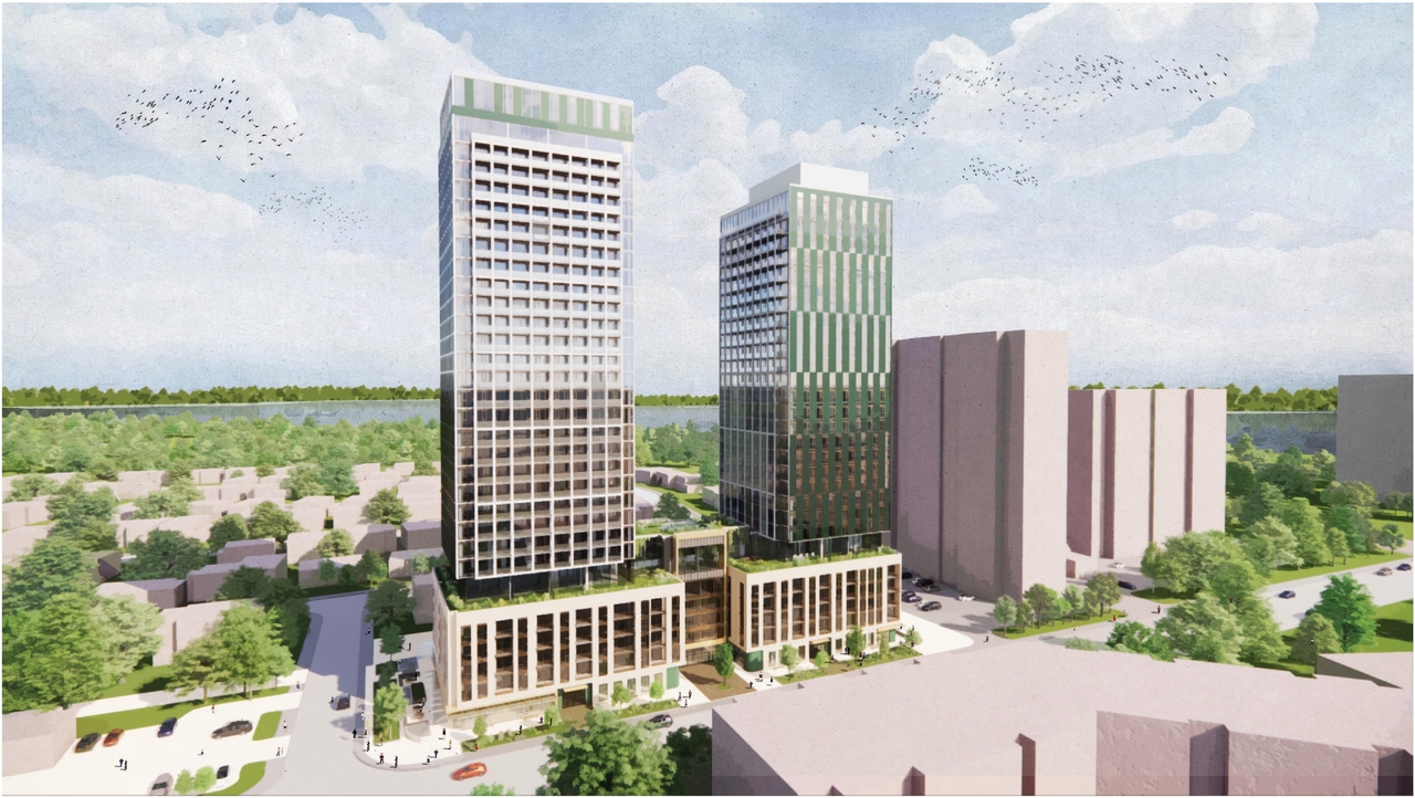 Rendering of building from page 32 of the file '2024-10-25 - Design Brief - D02-02-23-0051'