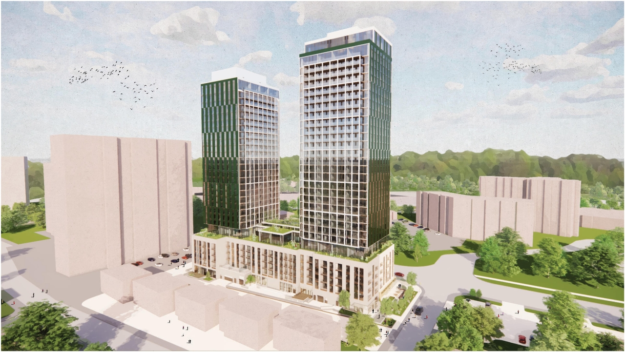 Rendering of building from page 33 of the file '2024-10-25 - Design Brief - D02-02-23-0051'