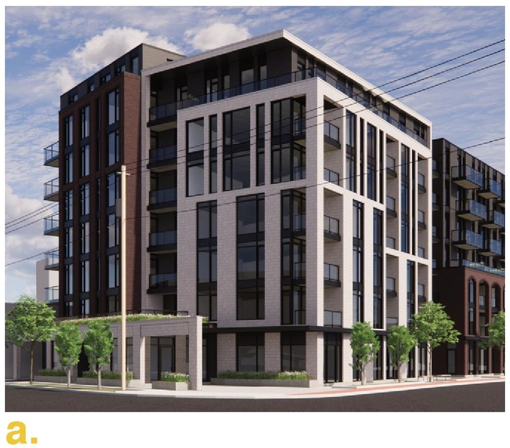 Rendering of building from page 10 of the file '2024-07-12 - Design Brief - D02-02-23-0052'