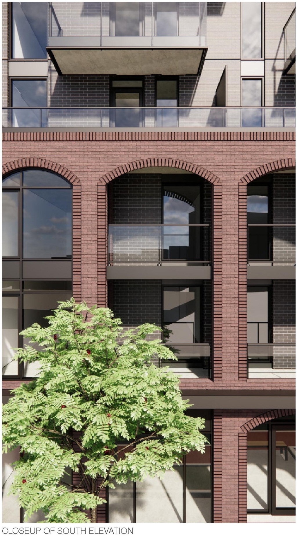Rendering of building from page 21 of the file '2024-07-12 - Design Brief - D02-02-23-0052'