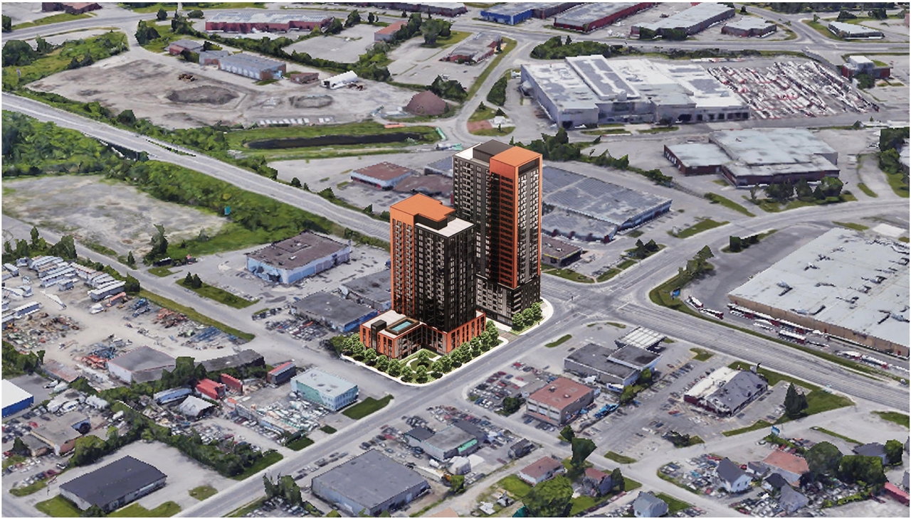 Rendering of building from page 17 of the file '2024-07-23 - UDRP Design Brief - D02-02-23-0056'
