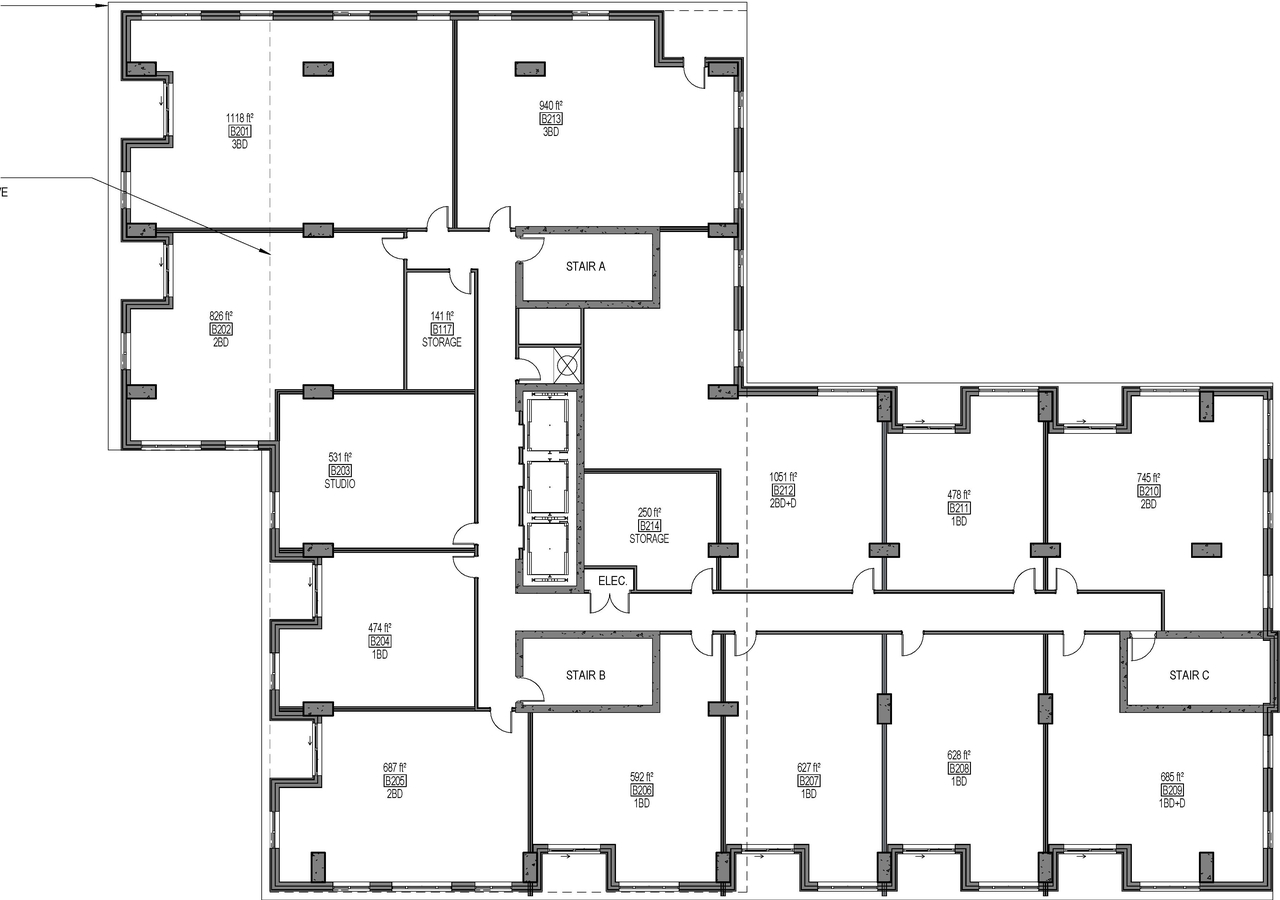 Floor plan for project from page 4 of the file '2024-07-23 - Parking & Floor Plans - D02-02-23-0056'