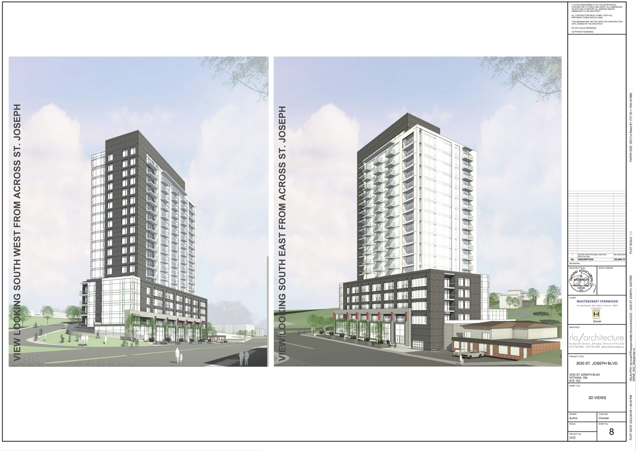 Rendering of building from page 8 of the file '2023-06-16 - Context, Site, Floor, Elevation, Sections, 3D Views, Sunshade,Plans - D02-02-23-0057'
