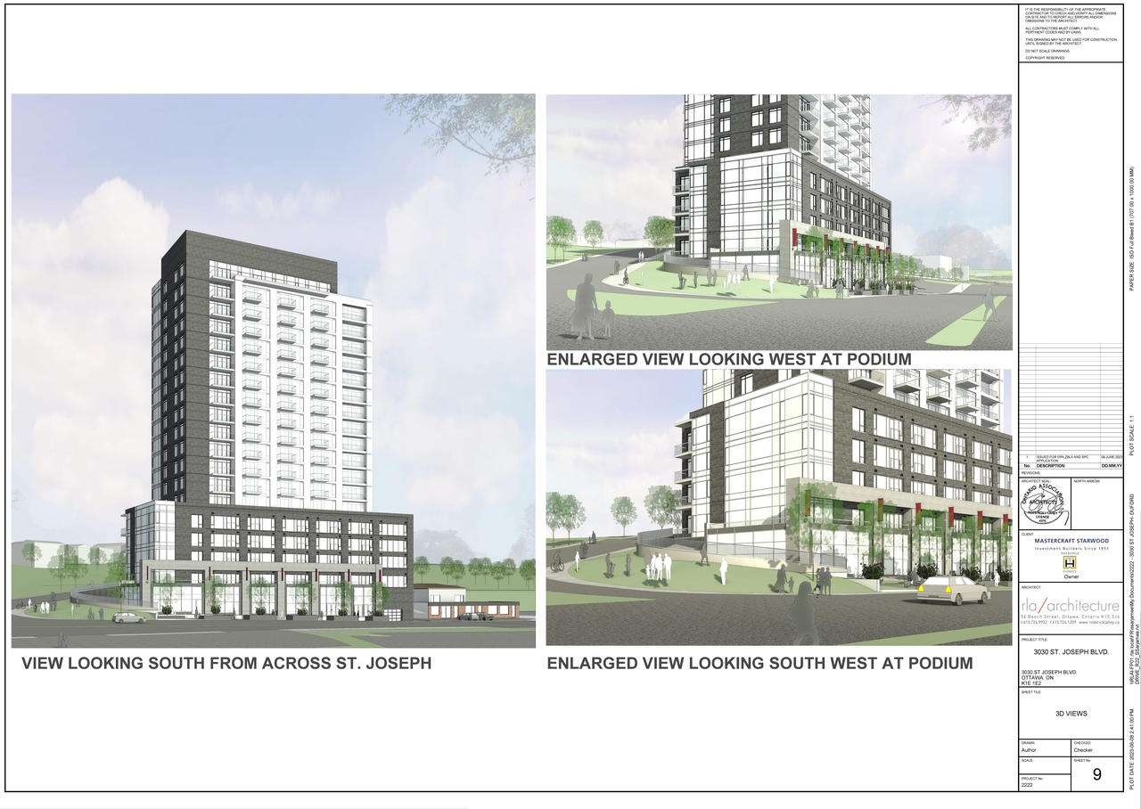 Rendering of building from page 9 of the file '2023-06-16 - Context, Site, Floor, Elevation, Sections, 3D Views, Sunshade,Plans - D02-02-23-0057'