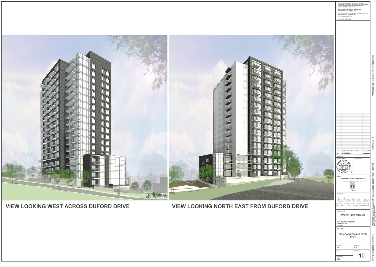 Rendering of building from page 10 of the file '2023-06-16 - Context, Site, Floor, Elevation, Sections, 3D Views, Sunshade,Plans - D02-02-23-0057'