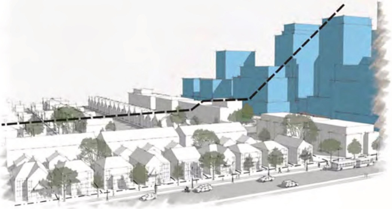 Rendering of building from page 15 of the file '2024-03-19 - Urban Design Review Panel Slide Deck - D02-02-23-0057'
