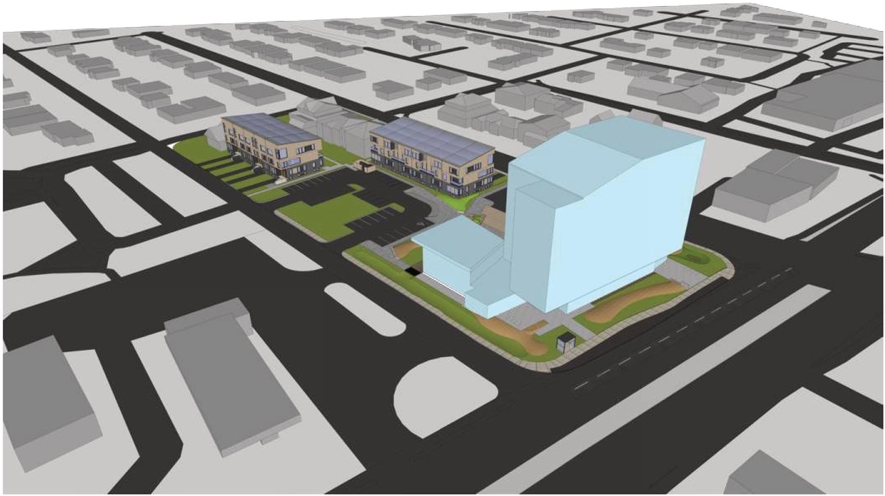 Rendering of building from page 16 of the file '2024-04-08 - Design Brief - D02-02-23-0062'