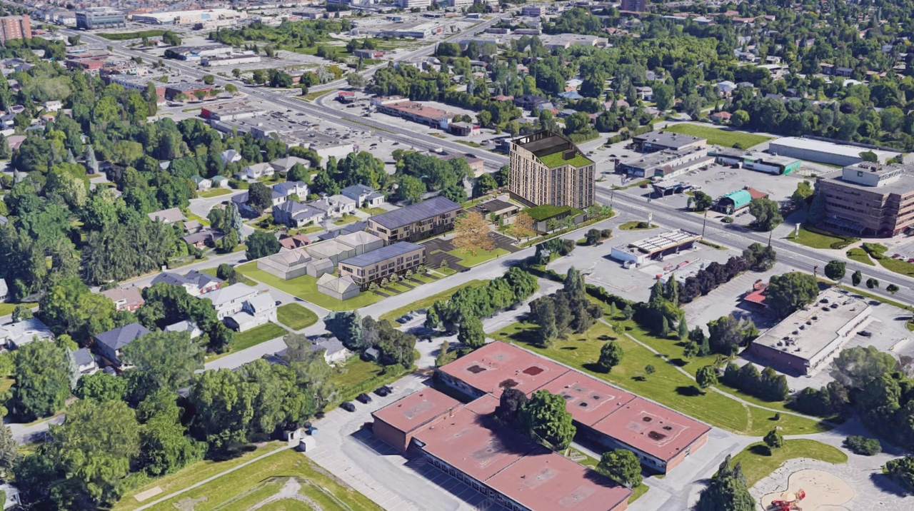 Rendering of building from page 18 of the file '2024-04-08 - Design Brief - D02-02-23-0062'