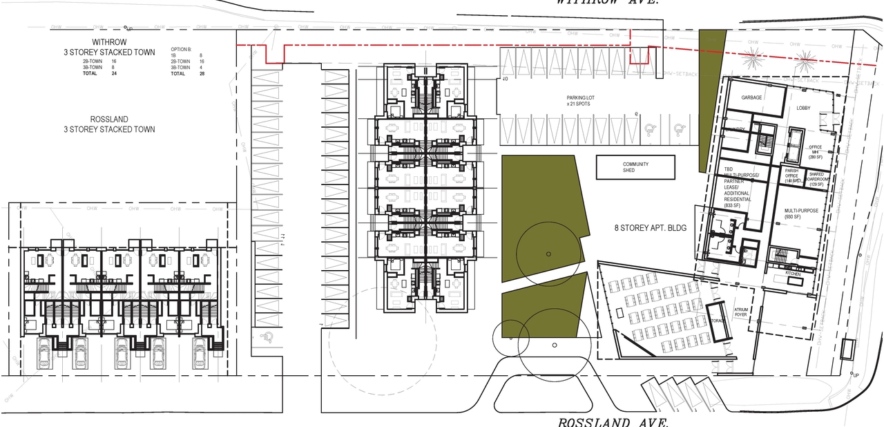 Construction site plan for project from page 23 of the file '2024-04-08 - Design Brief - D02-02-23-0062'
