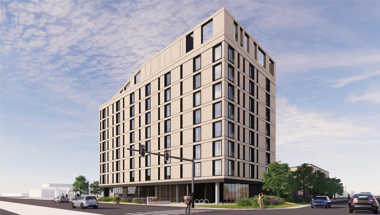 Rendering of building from page 30 of the file '2024-04-08 - Design Brief - D02-02-23-0062'