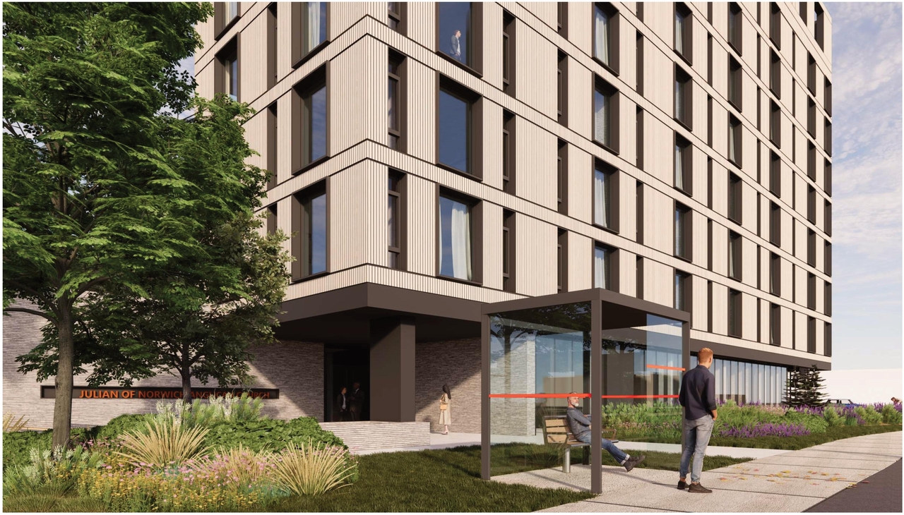 Rendering of building from page 33 of the file '2024-04-08 - Design Brief - D02-02-23-0062'