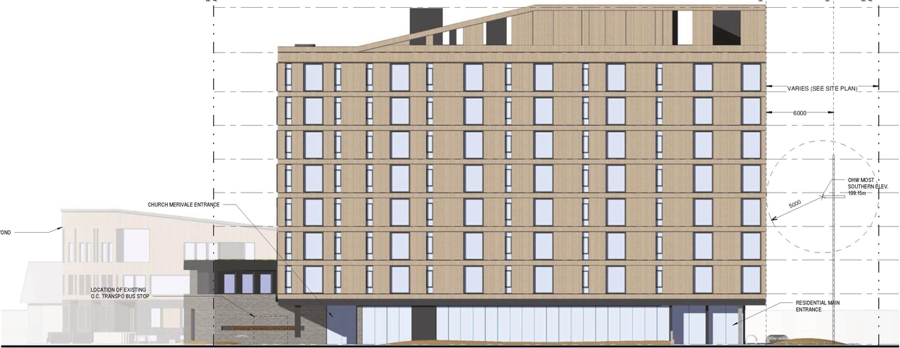 Rendering of building from page 38 of the file '2024-04-08 - Design Brief - D02-02-23-0062'