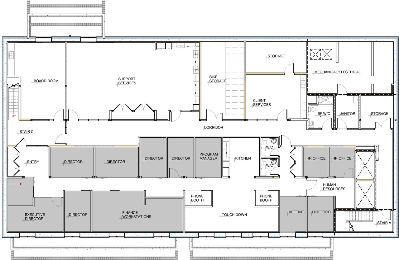 Floor plan for project from page 1 of the file '2024-01-04 - Basement Office Floor Plan - D02-02-23-0075'