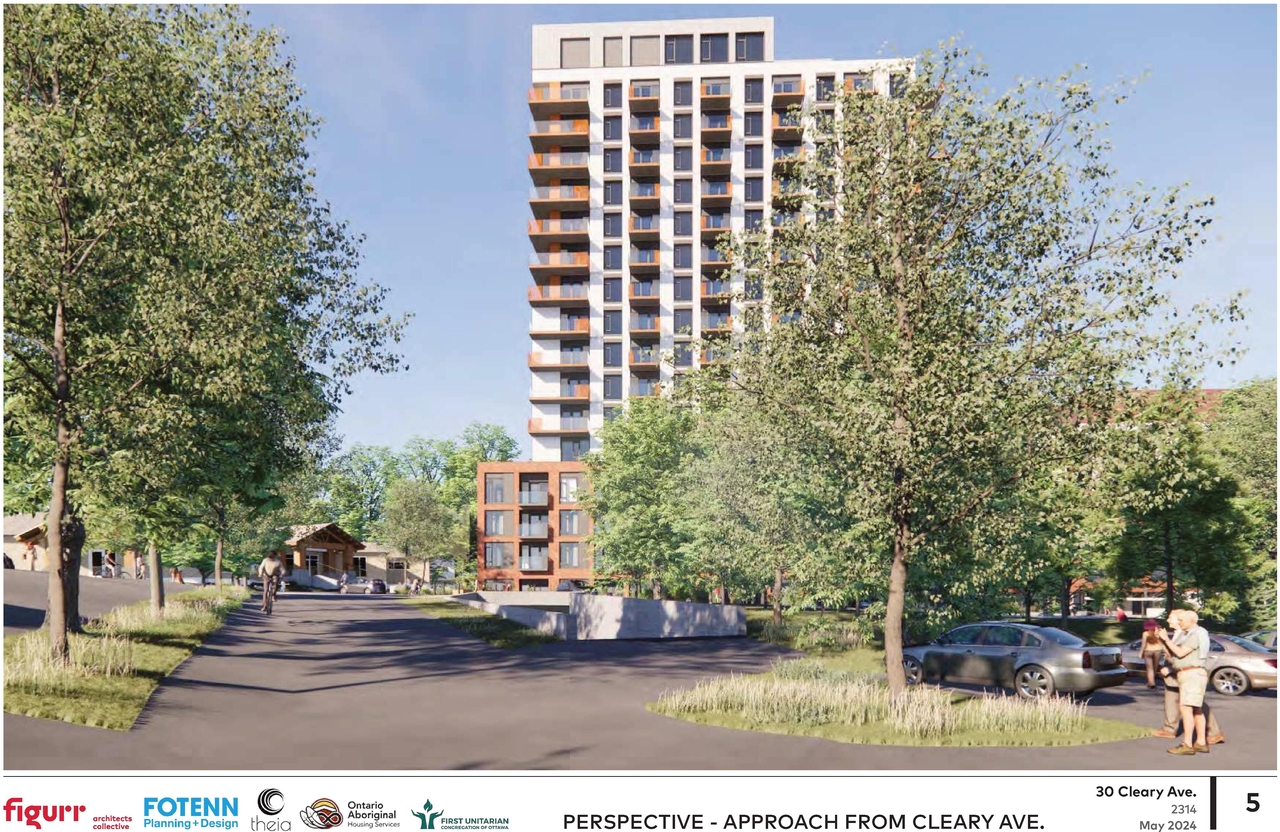 Rendering of building from page 5 of the file '2024-06-21 - Design Brief - D02-02-23-0076'