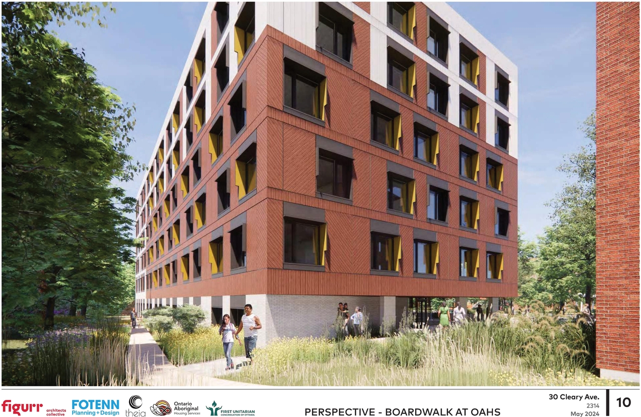 Rendering of building from page 10 of the file '2024-06-21 - Design Brief - D02-02-23-0076'