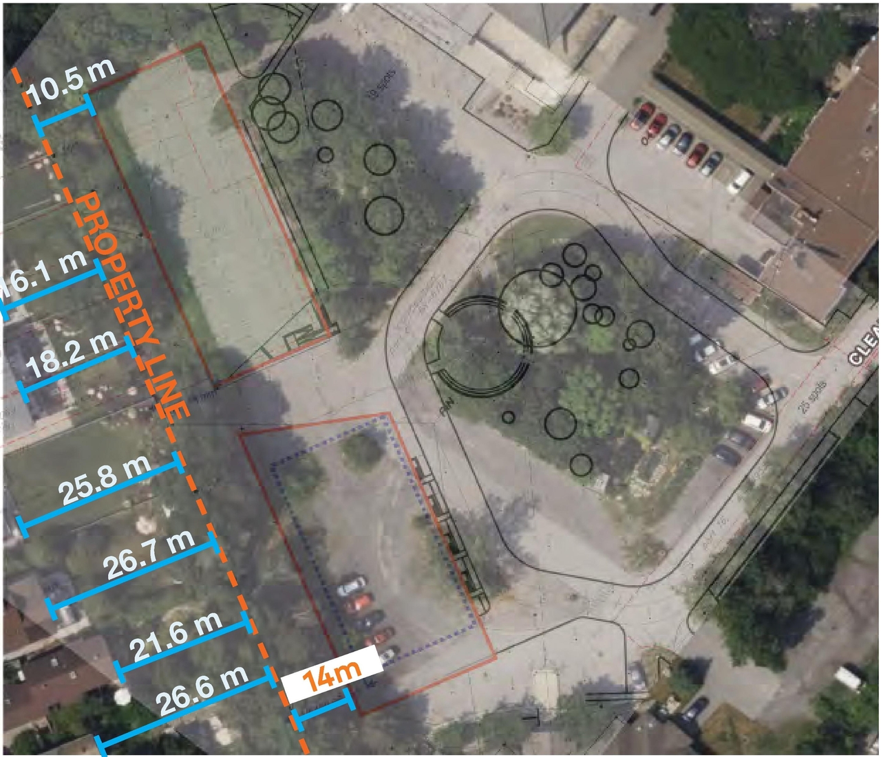 Construction site plan for project from page 40 of the file '2024-06-21 - Design Brief - D02-02-23-0076'