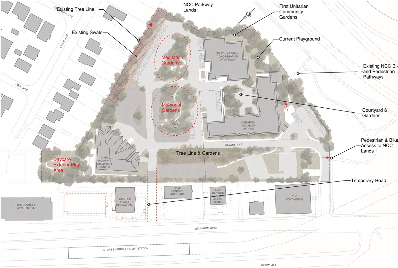 Construction site plan for project from page 43 of the file '2024-06-21 - Design Brief - D02-02-23-0076'