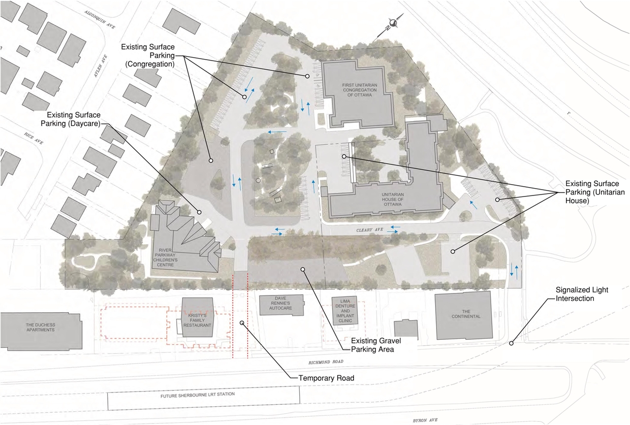 Construction site plan for project from page 45 of the file '2024-06-21 - Design Brief - D02-02-23-0076'