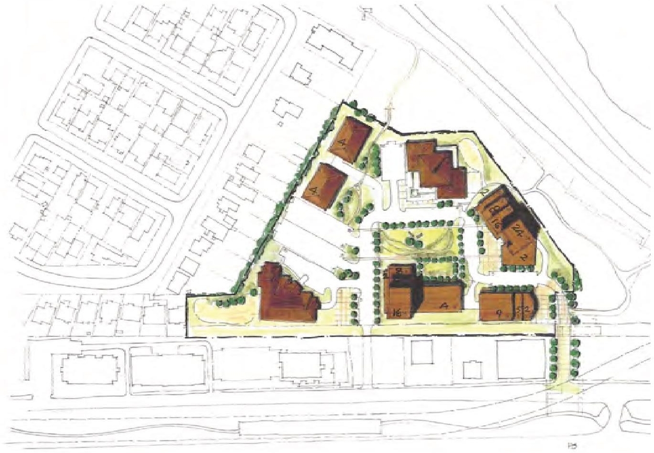 Construction site plan for project from page 50 of the file '2024-06-21 - Design Brief - D02-02-23-0076'