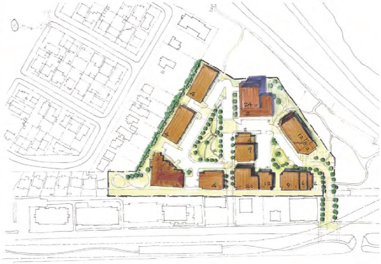Construction site plan for project from page 50 of the file '2024-06-21 - Design Brief - D02-02-23-0076'