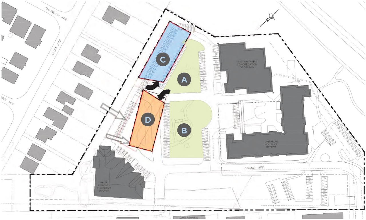 Construction site plan for project from page 55 of the file '2024-06-21 - Design Brief - D02-02-23-0076'