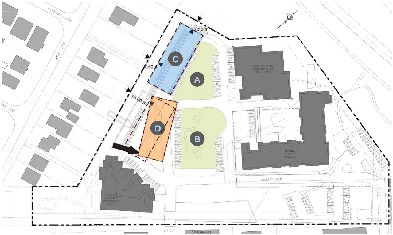 Construction site plan for project from page 55 of the file '2024-06-21 - Design Brief - D02-02-23-0076'