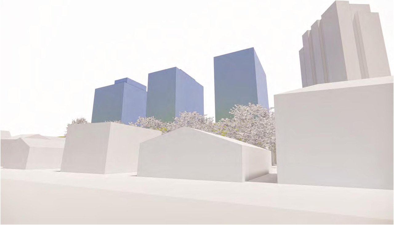 Rendering of building from page 66 of the file '2024-06-21 - Design Brief - D02-02-23-0076'