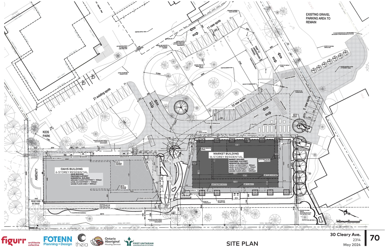 Construction site plan for project from page 70 of the file '2024-06-21 - Design Brief - D02-02-23-0076'